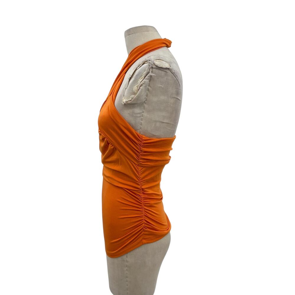 Veronica Beard Leyla Top‎ Halter Neck Sleeveless Jersey Orange Size XS - Picture 6 of 14